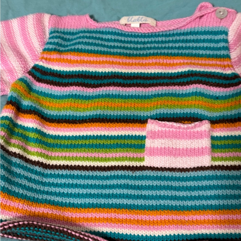 Blah blah Colorful Striped Knit Sweater 6 mos old
